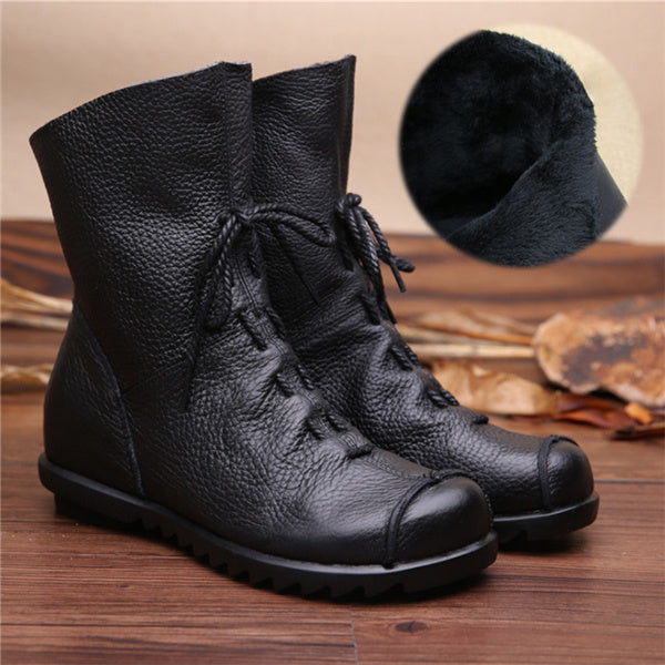 genuine leather booties womens