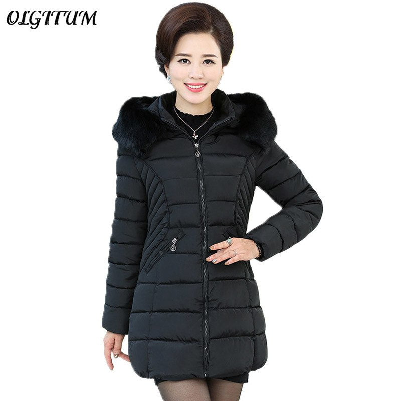 womens winter coat with faux fur hood