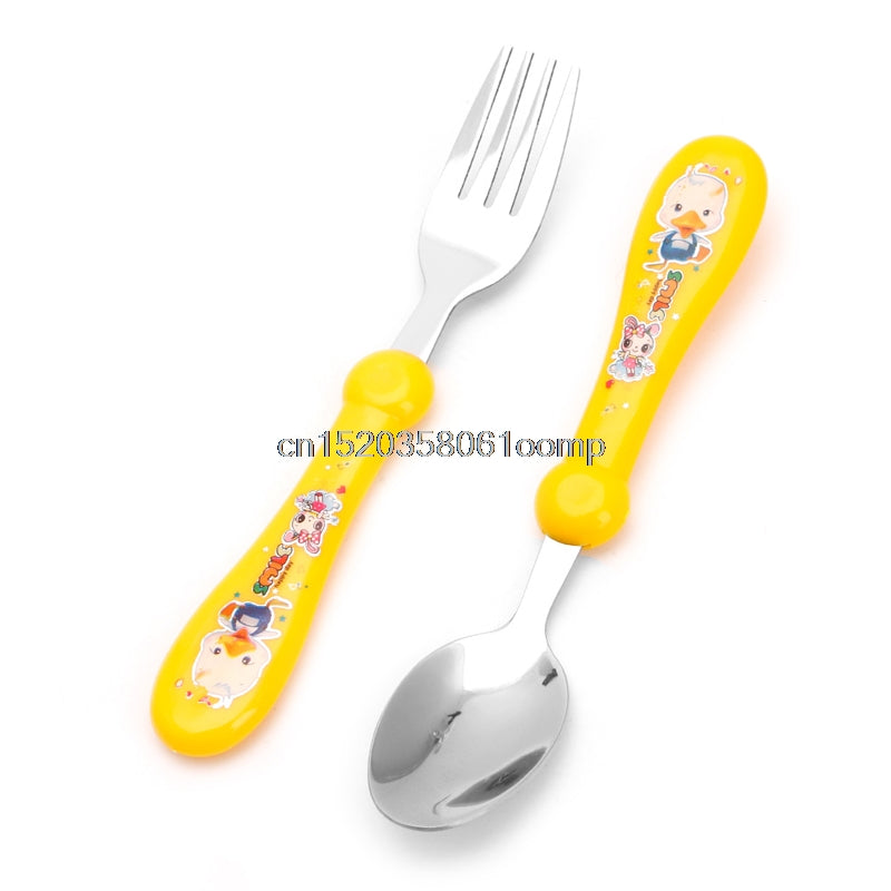 stainless steel baby spoon and fork set