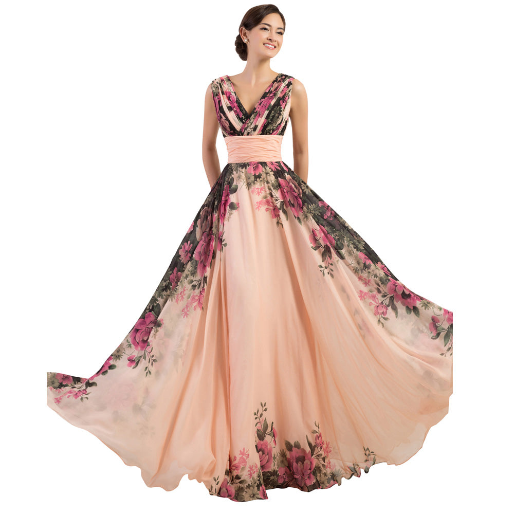 chiffon long dress designs