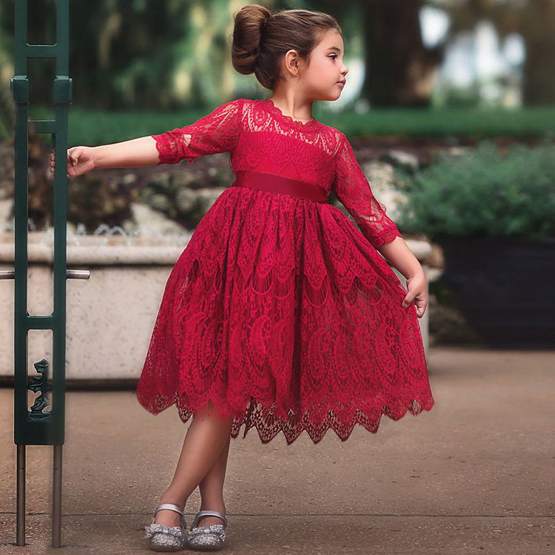 girls casual red dress