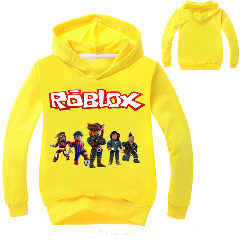 Boys Amp Girls Cartoon Roblox T Shirt Clothing Red Day Long Sleeve Hooded Sweatshirt Clothes Coat Beal Daily Deals For Moms - roblox yellow outfits