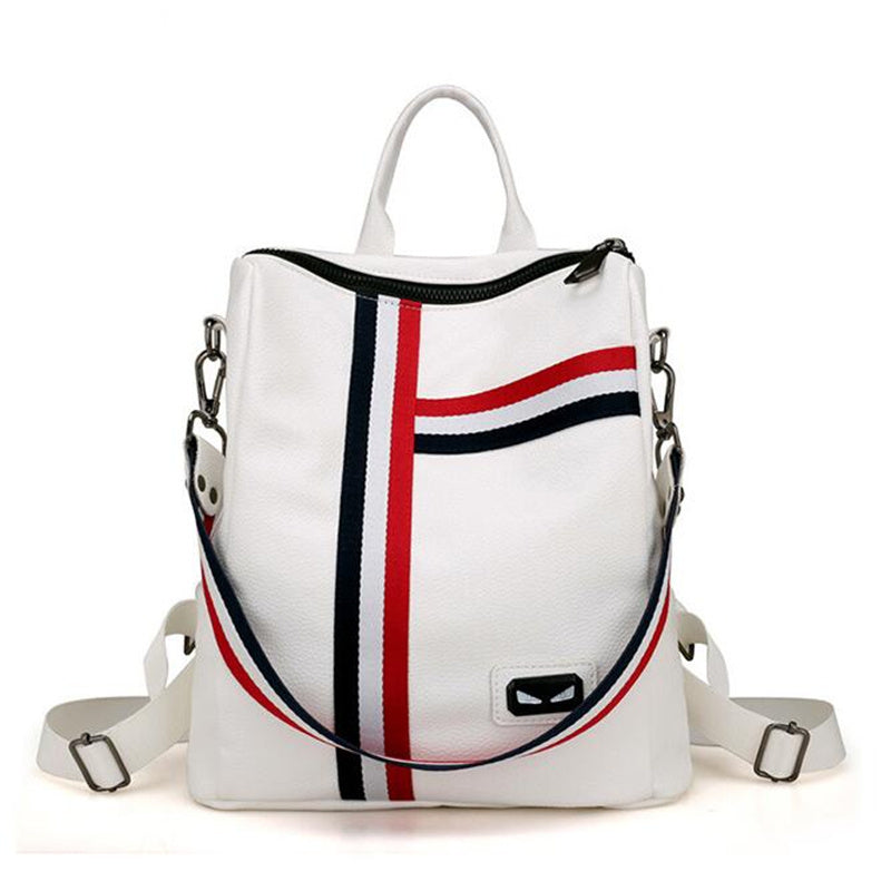 white school backpack