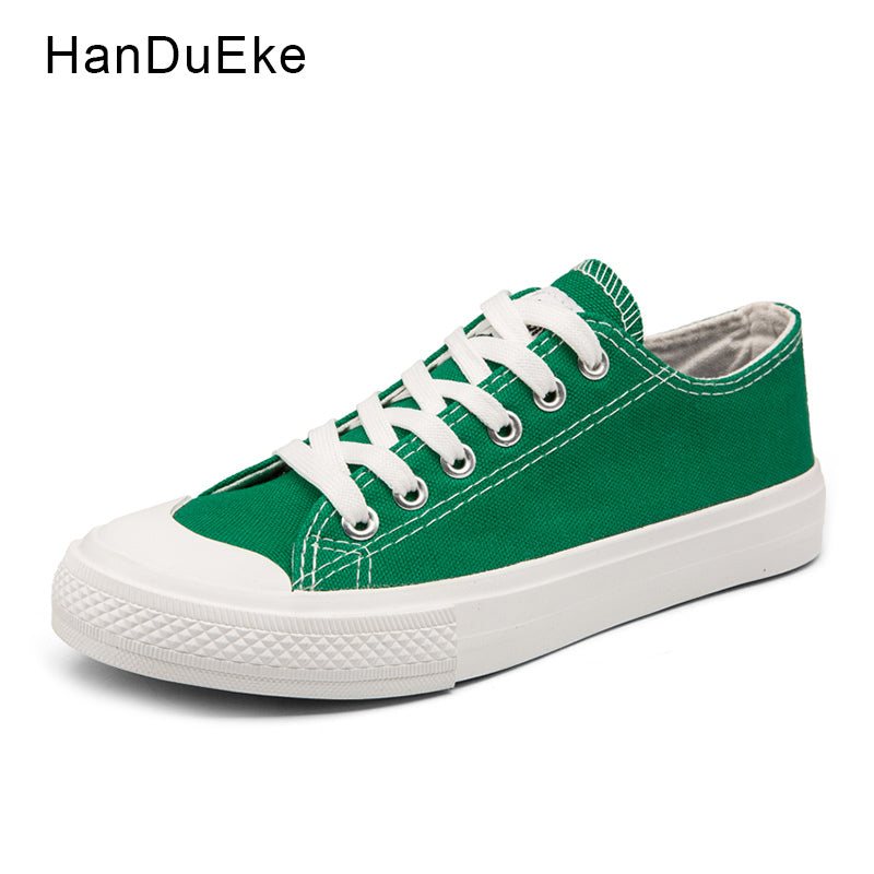 green canvas sneakers