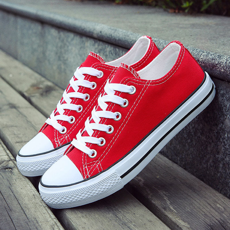 red canvas sneakers womens