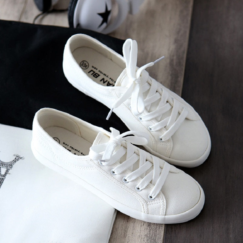 white casual canvas shoes