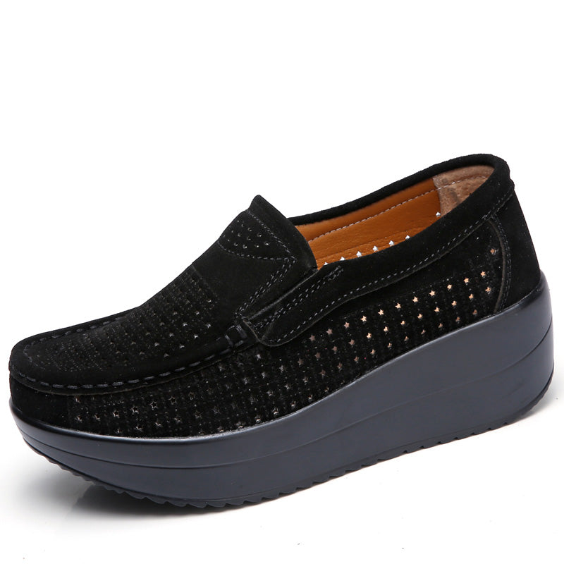 ladies black moccasin shoes