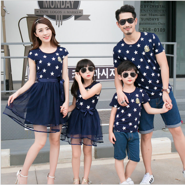 Family Matching Clothes Mother Daughter Dresses Matching Father