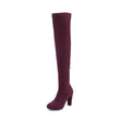 Fanyuan Size 34-43 New Over the Knee Boots Women Faux Suede Thigh High Boots Platform Stretch Slim