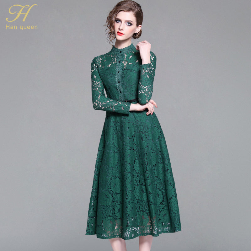 green lace dress