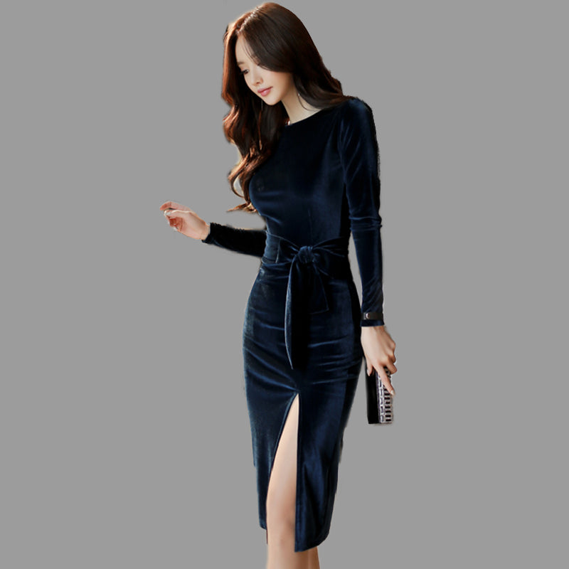 elegant velvet dress