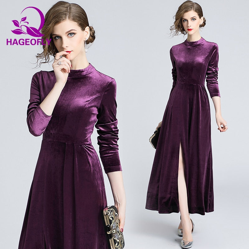 purple velour dress