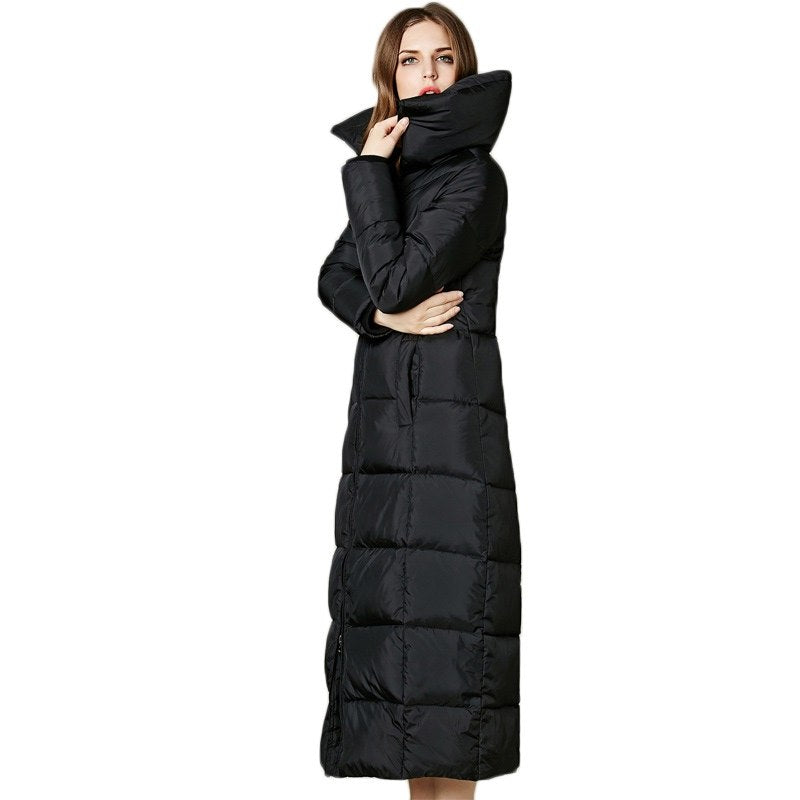 womens long down jacket with hood