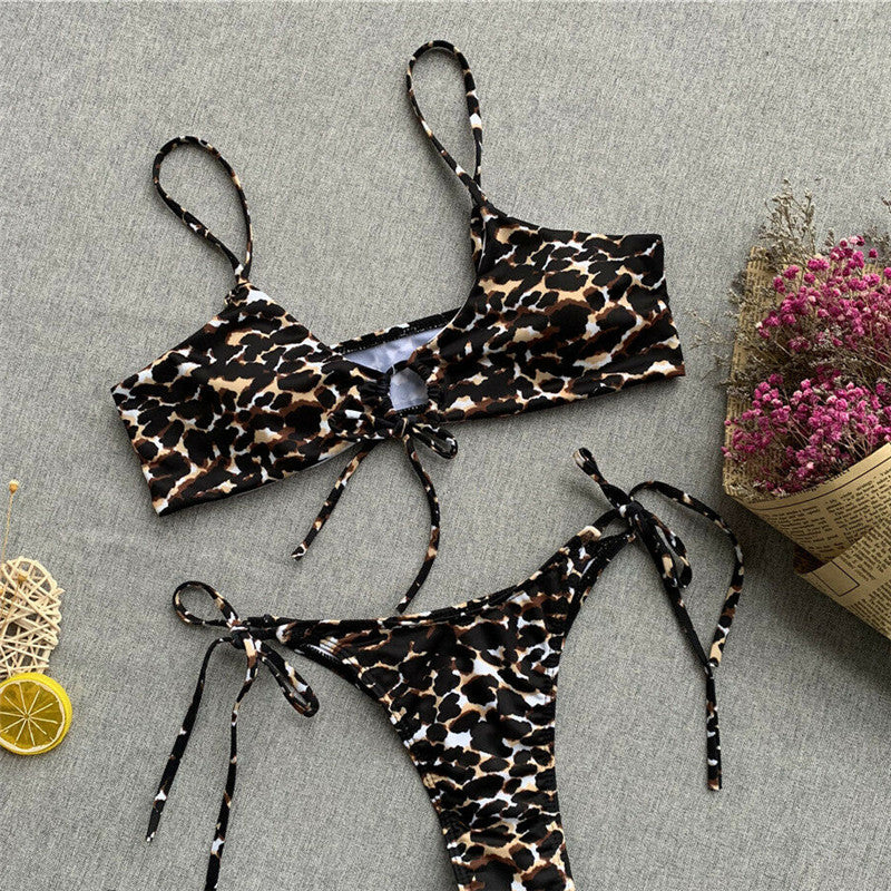 leopard print padded bikini