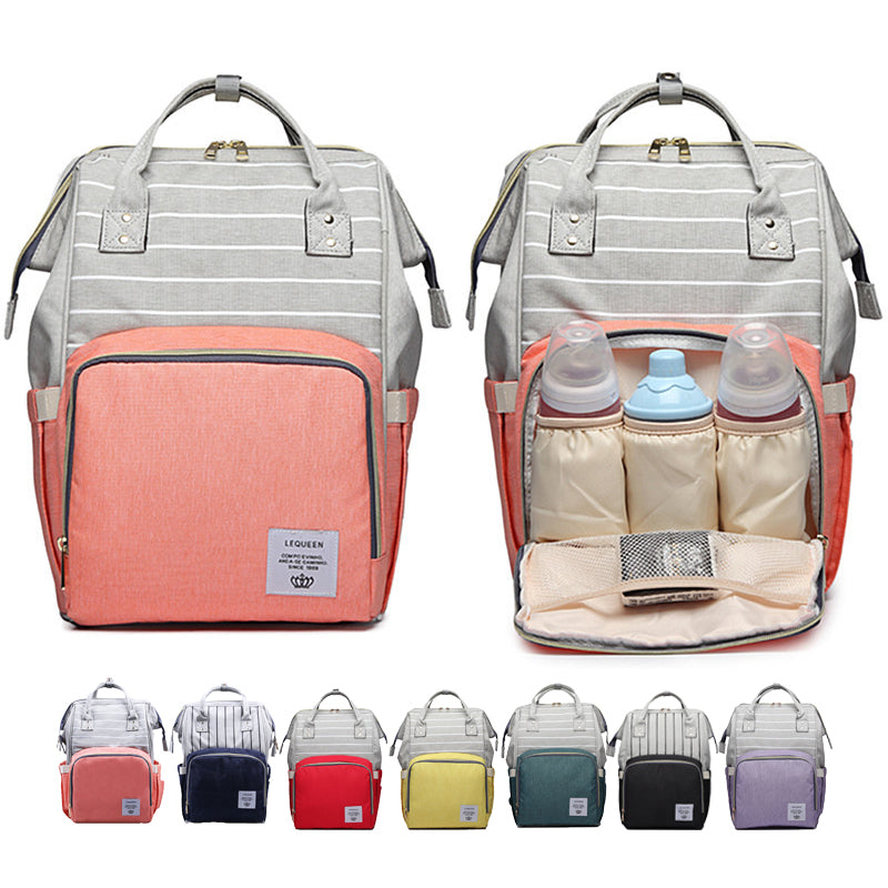 striped diaper bag backpack