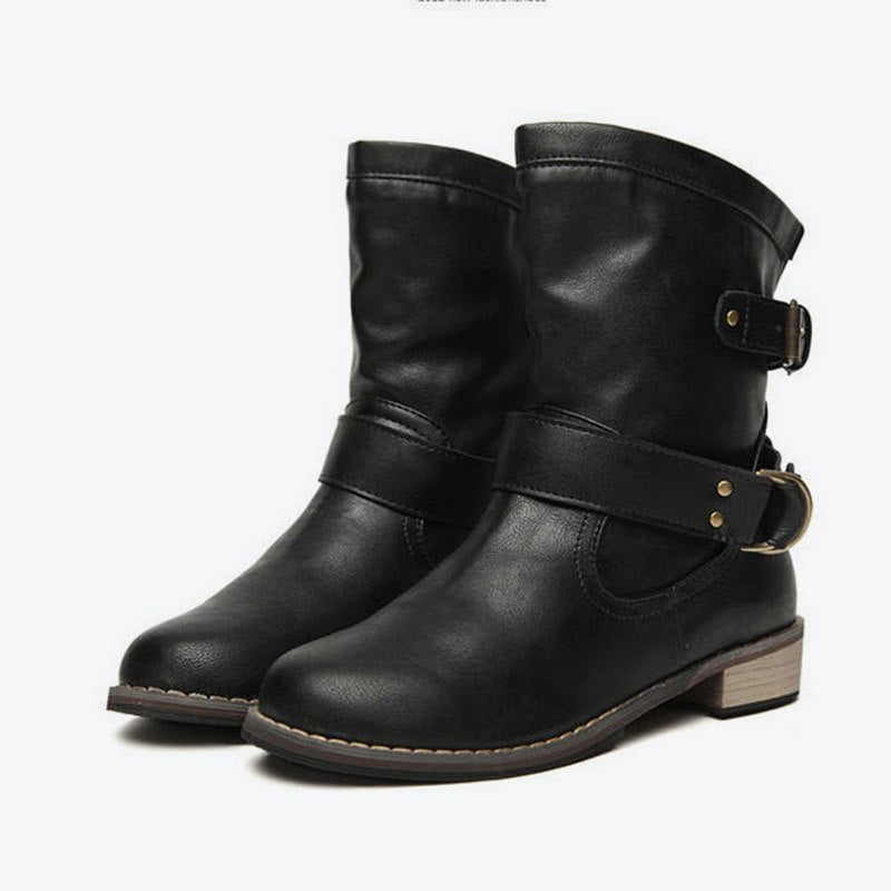 MCCKLE Autumn Casual Mid Calf Boots 