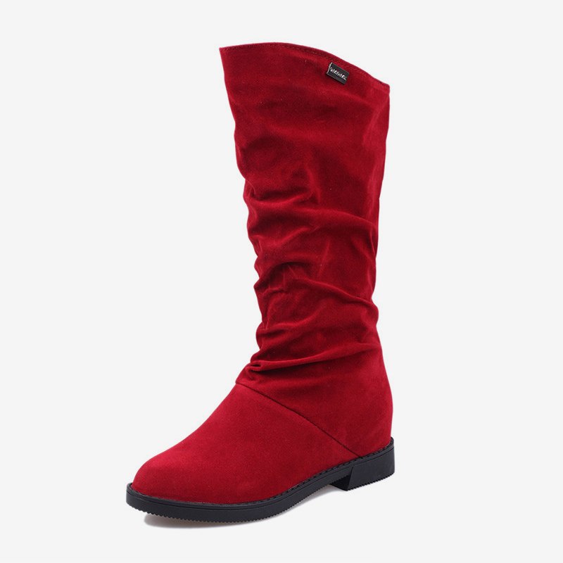 ladies red suede boots