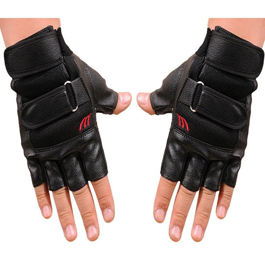 leather gloves half