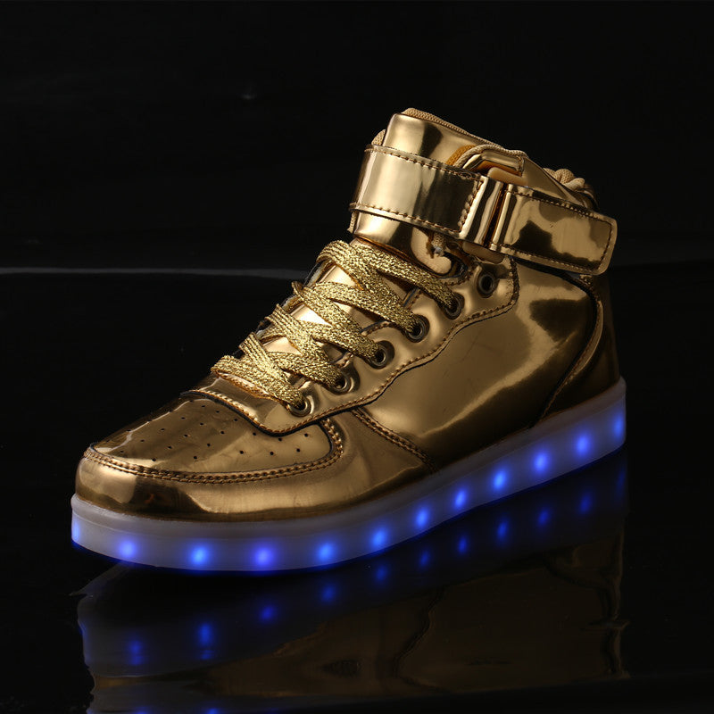 mens gold light up shoes