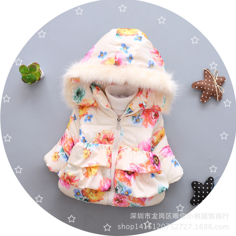 girls floral winter coat