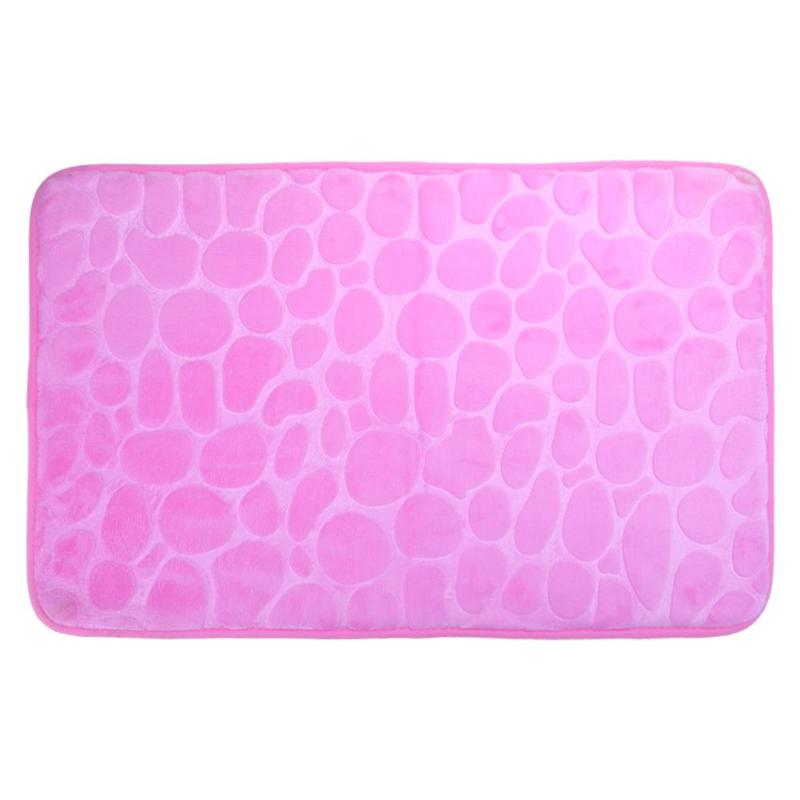 Non Slip Flannel Bath Mat Toilet Floor Mat Water Dust Absorbing