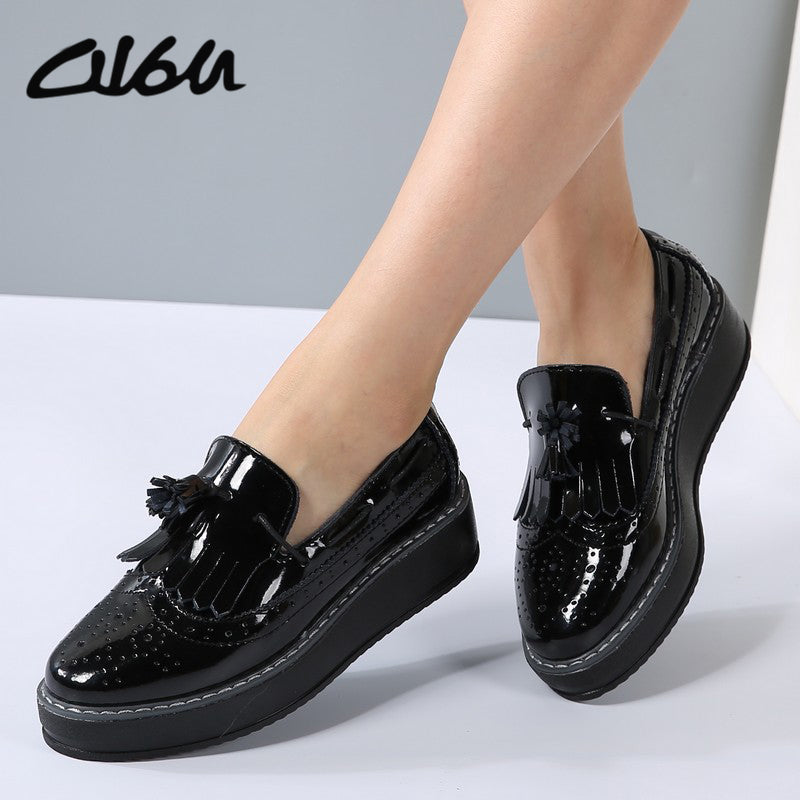 O16U High Quality Women oxfords Flats 