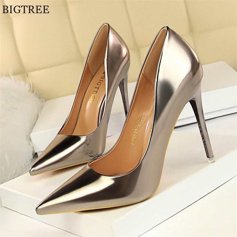 office silver heels