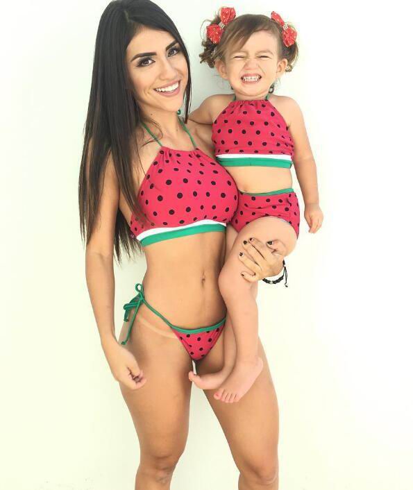 matching bathing suits mom and daughter