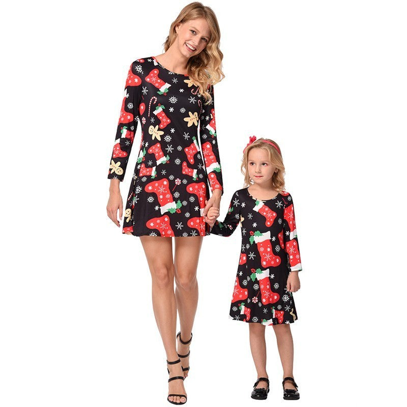 girls black christmas dress