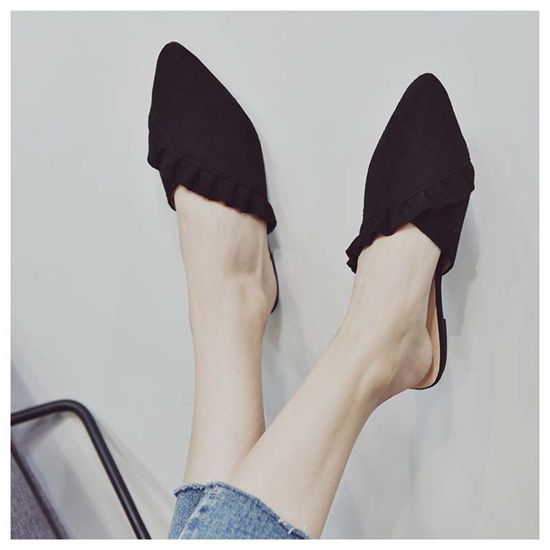 flat slip on mules