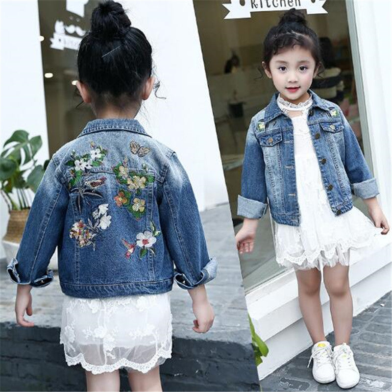 flower girl jean jacket