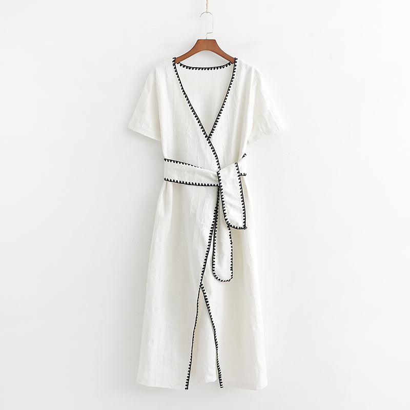 white cotton casual dress