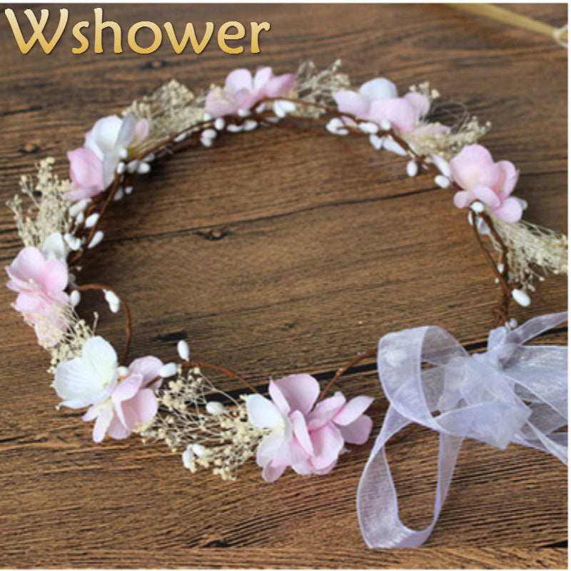 silk flower head wreath