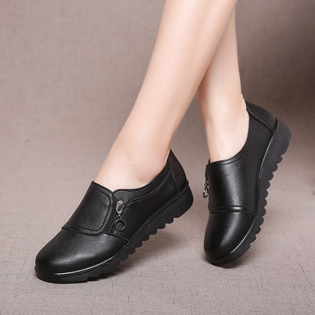 black leather womens shoes for work