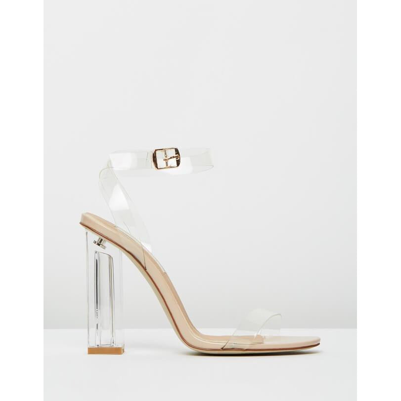 BILLINI INCA CLEAR BLOCK HEELS WITH 