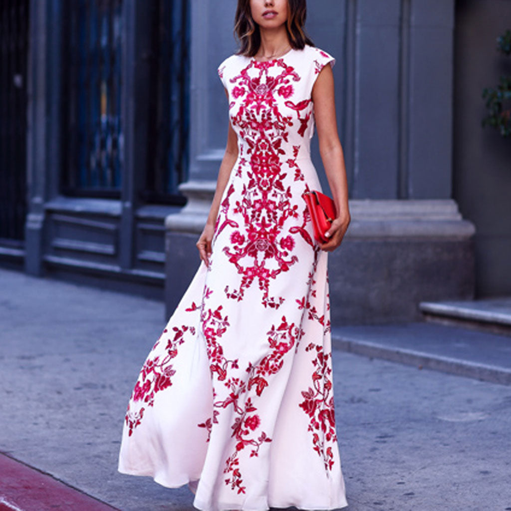US$ 28.99 - Bohemia Floral Print Sleeveless Maxi Dress - www.ebuytide.com