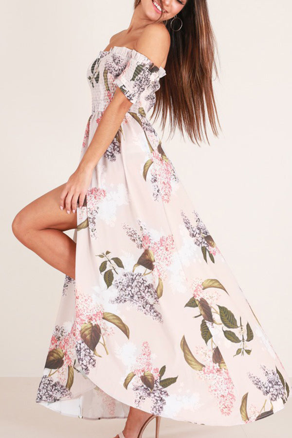 Us 3299 Sexy Off Shoulder Floral Print Vacation Maxi Dress 6909