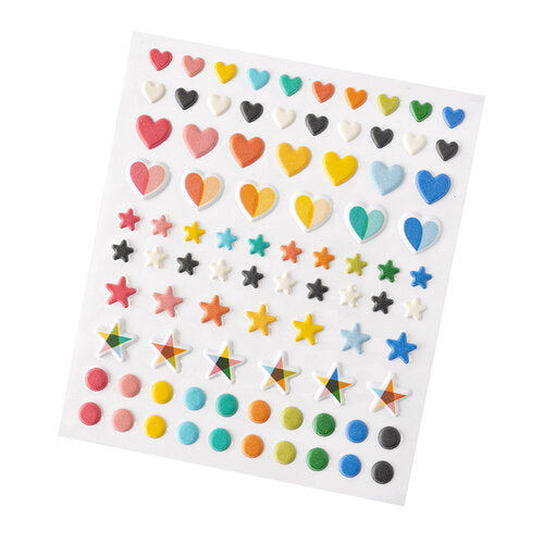 Vicki Boutin Print Shop Mini Puffy Stickers 50/Pkg-W/Gold Foil Accents