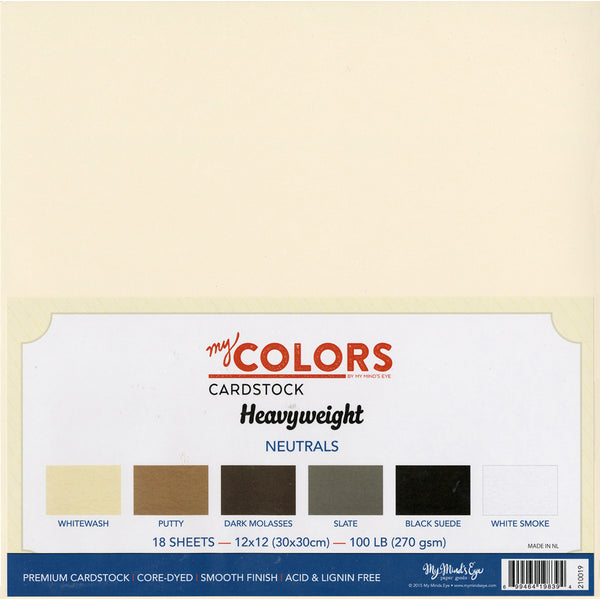 My Colors Cardstock My Mind's Eye White 8.5 x 11 Classic Cardstock