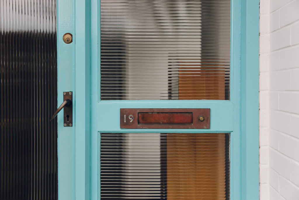 Small Batch Goods Journal Natalie Musgrave 1950s House Bridlington Entrance Reeded Glass Detail