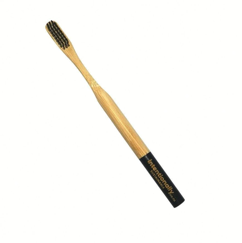 Intentionally Sustainable Ltd Bamboo Toothbrush - Best Quality New Round Handle (Medium/Firm) Black