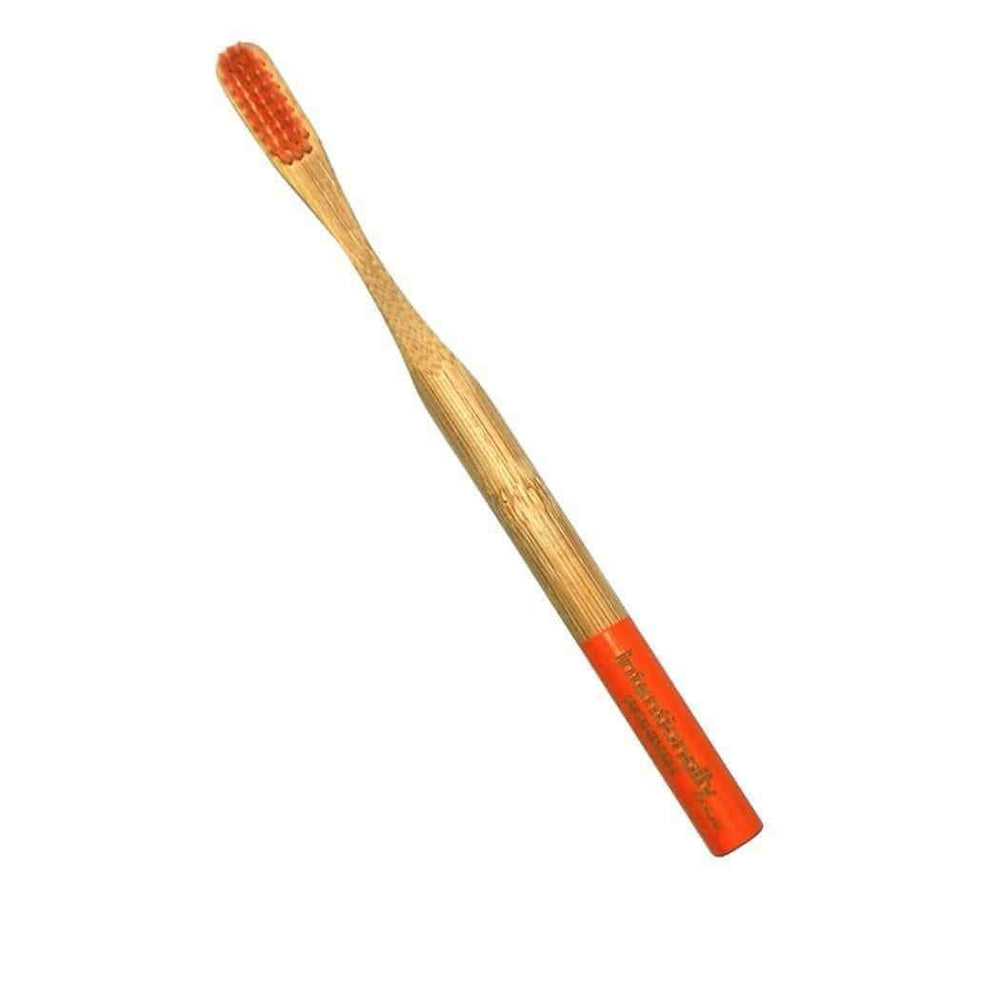 Intentionally Sustainable Ltd Bamboo Toothbrush - Best Quality New Round Handle (Medium/Firm) Orange