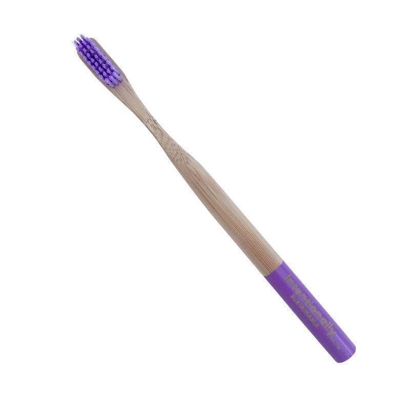 Intentionally Sustainable Ltd Bamboo Toothbrush - Best Quality New Round Handle (Medium/Firm) Purple