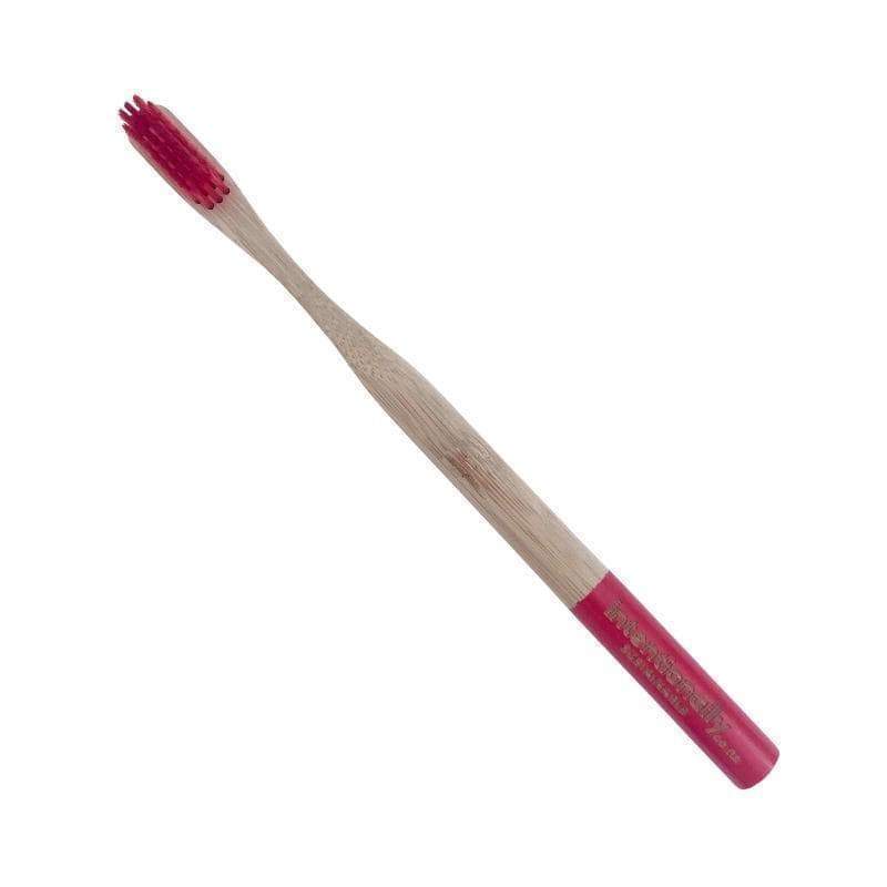 Intentionally Sustainable Ltd Bamboo Toothbrush - Best Quality New Round Handle (Medium/Firm) Red