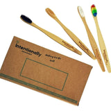 Intentionally Sustainable Ltd Bamboo Toothbrush Family 4 Pack - Free Shipping 4 Pack Toothbrush Set