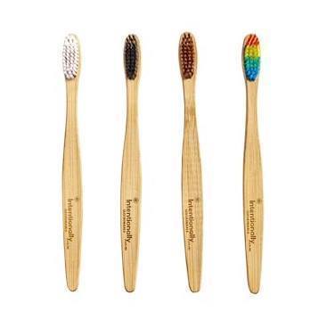 Intentionally Sustainable Ltd Bamboo Toothbrush Family 4 Pack - Free Shipping 4 Pack Toothbrush Set
