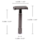 Intentionally Sustainable Ltd Short Handle Classic Safety Razor, With 5 blades - Gunblack