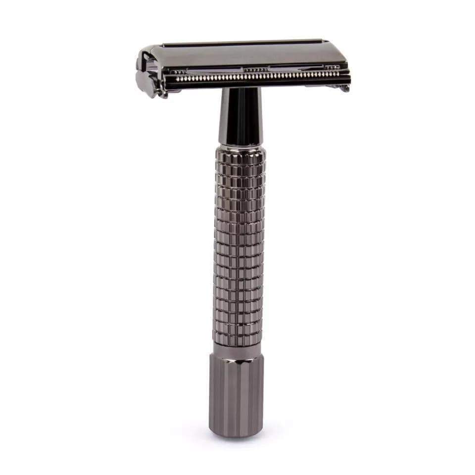 Intentionally Sustainable Ltd Short Handle Classic Safety Razor, With 5 blades - Gunblack