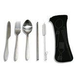 Intentionally Sustainable Ltd Travel and Takeaway Reusable Cutlery Set with FREE Bonus Straw Black