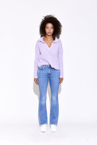 Chloe Mohair Polo Sweater | lilac - Bellamy Gallery